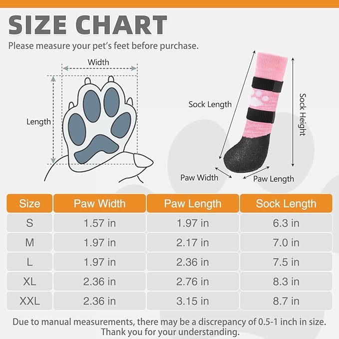 KOOLTAIL Anti Slip Dog Socks to Prevent Licking Paws for Hot/Clod Pavement