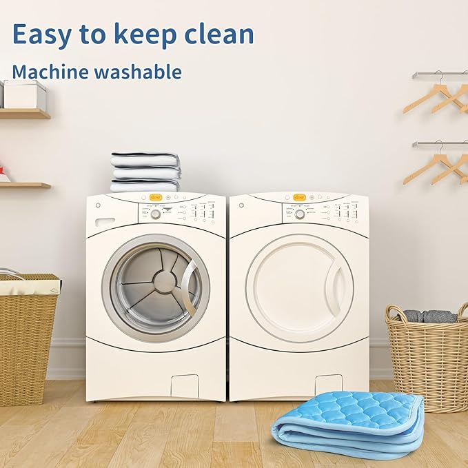 NAMOTEK Washable Dog Cooling Mat Ice Silk Cooling 27" Lx19 x0.48 Th