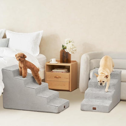 EHEYCIGA Dog Stairs for Small Dog 19.7”H 4-Step Slope