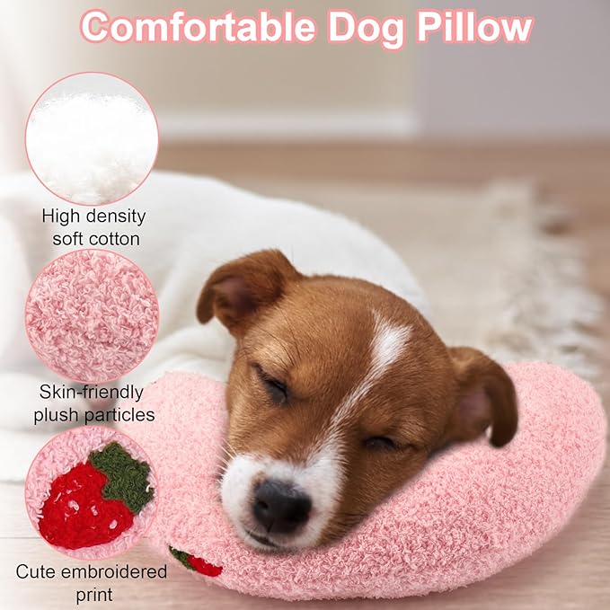 Mity rain Dog Pillow, Anxiety Relief Pillow for Dog, Ultra Soft High Density Calming Pillow for Joint Relief Sleeping Improve, Pet Calming Toy Pink