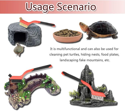 3 Pcs Turtle Cleaning Brush, Remove Aquatic Mud, Dirt, & Contaminants from Tortoises Shells, Aquarium Brush for Cleaning Turtle, Reptile Food Dish