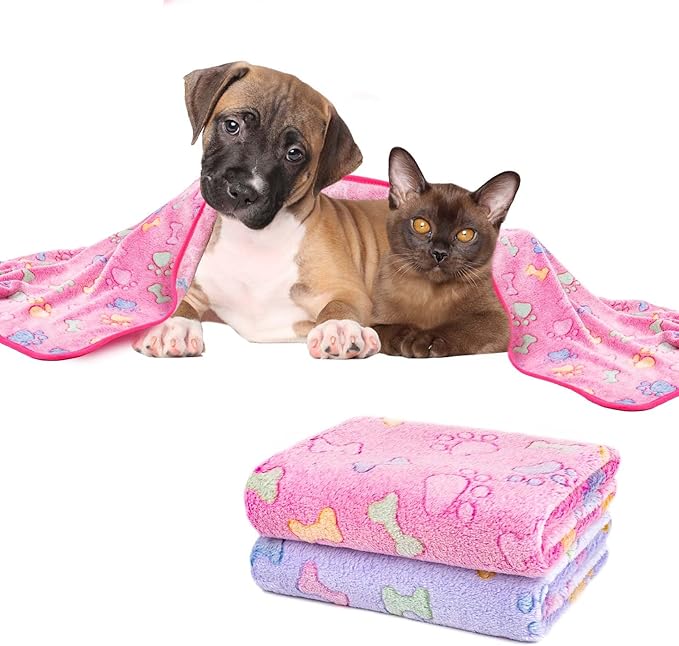 Dono 1 Pack 2 Dog Blankets Soft Fluffy