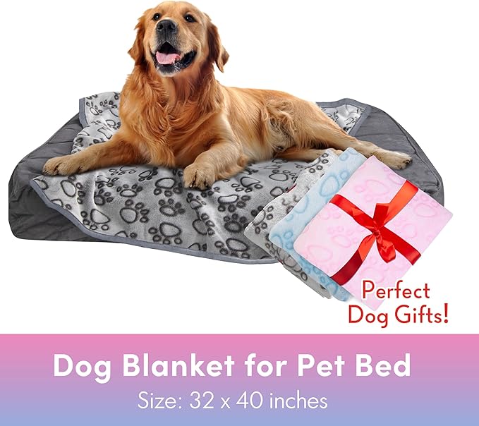 Stuffed 3pcs Premium Soft Dog Blankets for Small Dogs, Cat Blanket Calming Washable for Bed Couch Crate Protection Cover, Dog Puppy Kitten Essentials Christmas Dog Gifts, 32 * 40 inches