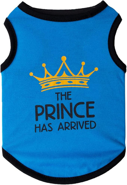 Dog Shirt 3 Pcs Summer Cotton Vests for Small Dog Cats Boy Girl (Prince, Large)