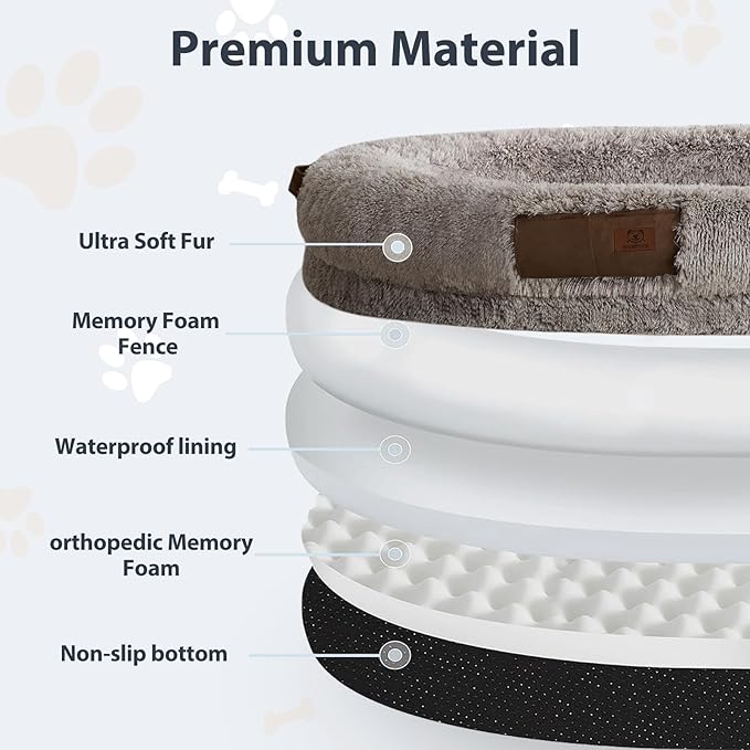 WNPETHOME Human Dog Bed for Adult, 71" x 46" Large Human Size Dog Bed for People with Blanket&Pillow, Washable Gaint Human Dog Bed for Families&Pets Napping