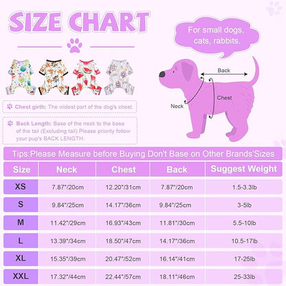 Dog Pajamas for Small Dogs Boy Girl Cute Dog Clothes Soft Stretch Chihuahua Yorkie Clothes Onesies Summer Puppy Pajamas XS-XXL Pet Dog Pjs Outfits Shirts Pet Cats Jammies Sleeper Medium Donut Purple