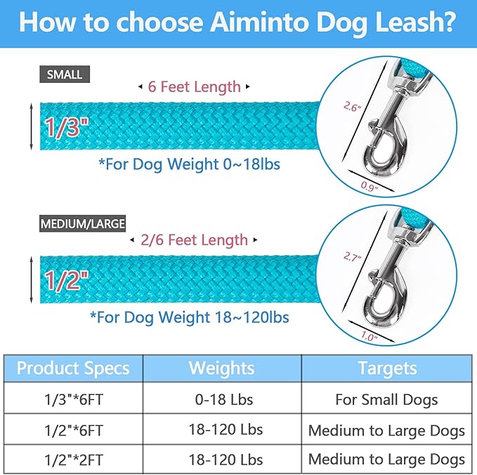 Dog Leash ((1/2") - 6FT, Light
