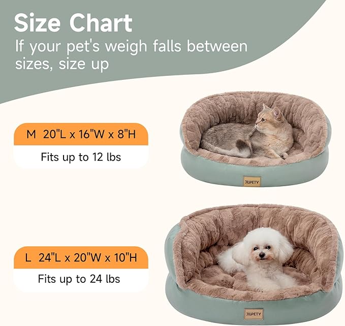 Jiupety Cute Round Dog Beds for Small Dogs 24in Puppy 24lbs, Washable
