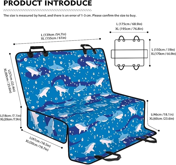 AFPANQZ Shark Dog Back Seat Cover Protector Scratchproof