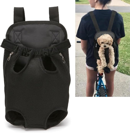 HEEPDD Pet Carrier Backpack, Legs Out Pet Front Cat Dog Carrier Backpack Lightweight Dog Soft Mesh Breathable Carrying Bag for Walking Hiking Bike Motorcycle(S)