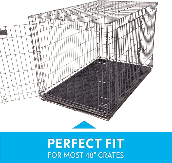 Paw Inspired Washable Padded Crate Mats for Dogs 47” x 29” Pad, 48-inch Kennels