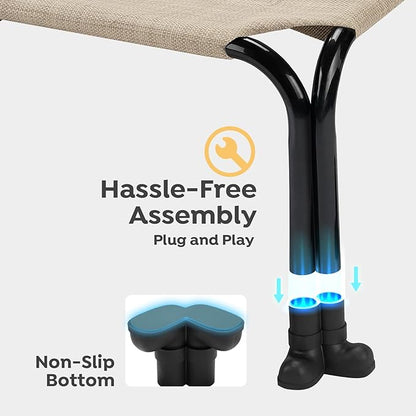 Veehoo Elevated Dog Bed 41" x 27", Beige