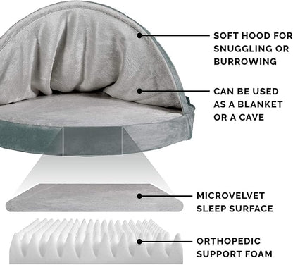 Furhaven 26" Round Orthopedic Dog Bed for Medium/Small Dogs w/ Removable Washable Cover 30 lbs 26-inch