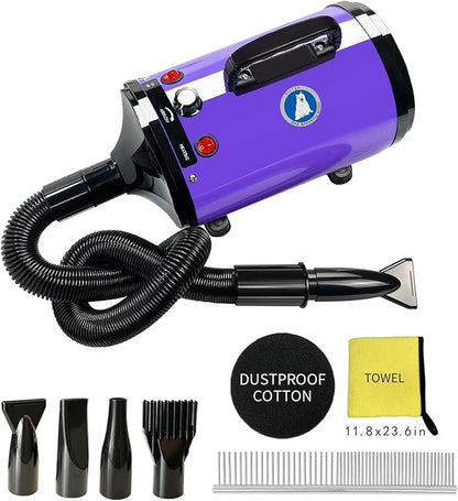 Pet Grooming Dryer with Adjustable Speed and Temperature Control