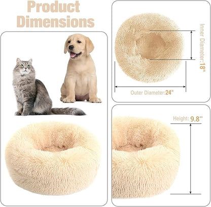 Calming Dog Cat Bed 24" Round,