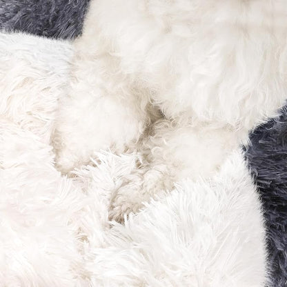 NOYAL Dog Bed Round Hooded Plush Cat Cave