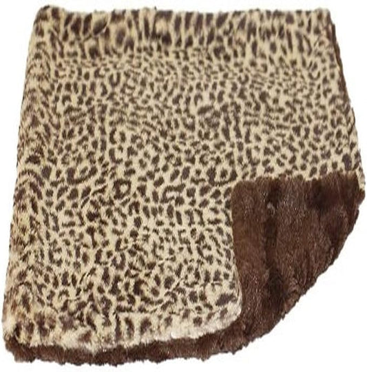 Minkie Binkie Square Pet Blanket, 16.5 by 16.5-Inch, Brown Cheetah