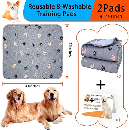 Washable Pee Pads for Dogs 2Pack 41''x41''