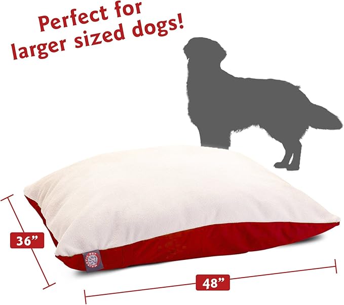 36x48 Red Rectangle Pet Dog Bed By Majestic Pet Products Large