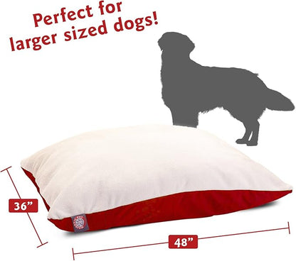 36x48 Red Rectangle Pet Dog Bed By Majestic Pet Products Large