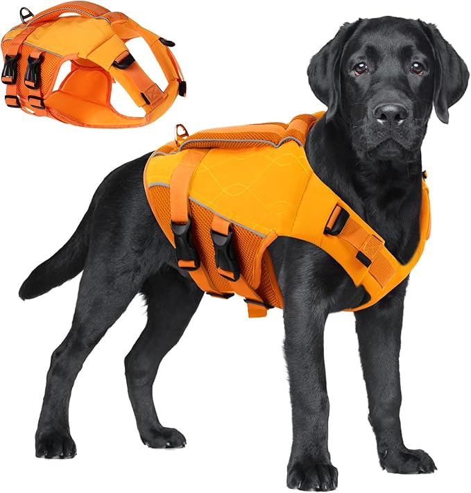 ASENKU Dog Life Jacket with Rescue Handle