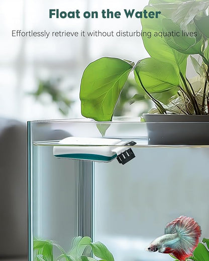 Pawfly Strong Magnetic Fish Tank Cleaner Aquarium Glass Cleaner with 2 Detachable Scrapers Floating Scrubber Cleaning Tool for 1/4 Inch Thick Glass Fish Tank Magnetic Algae Scraper Magnetic