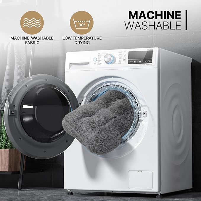 MoNiBloom 28.5"x21"x4" Dog Beds for Small Size Dogs Machine-Washable Long Plush Pet Beds Warming Cozy Soft Bed for Dogs and Cat