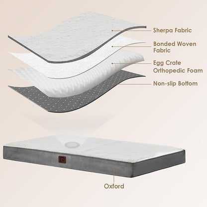 EHEYCIGA Orthopedic Dog Beds for Large Dogs with Removable Washable Cover 36x27