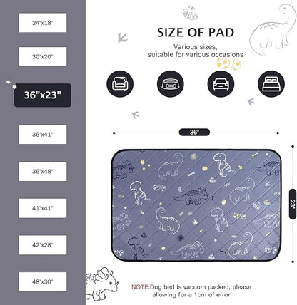IEUUMLER Washable Pee Pads for Dogs 2 Pack EU007 (Gray 36"X24"-2pcs)
