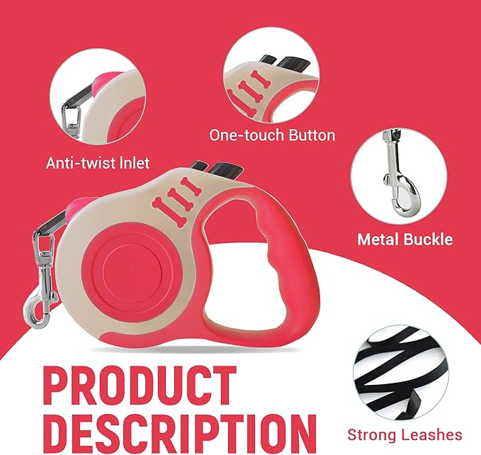 Retractable Dog Leash Automatic Telescopic Tractor Dog Tape 10/16 FT