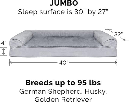 Furhaven Orthopedic Dog Bed for Large Dogs w/ Removable Bolsters & Washable Cover 95 lbs