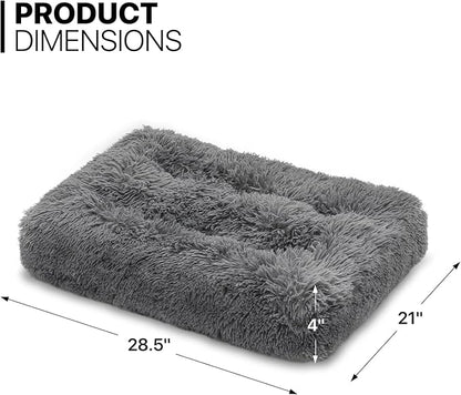 MoNiBloom 28.5"x21"x4" Dog Beds for Small Size Dogs Machine-Washable Long Plush Pet Beds Warming Cozy Soft Bed for Dogs and Cat