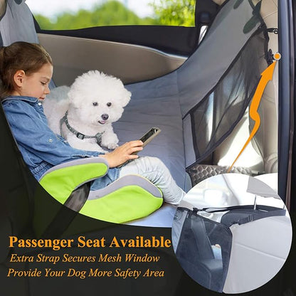 VIVAGLORY Dog Car Hammock with Extra Strap & Buckles for Mesh Visual Window 4 Layers