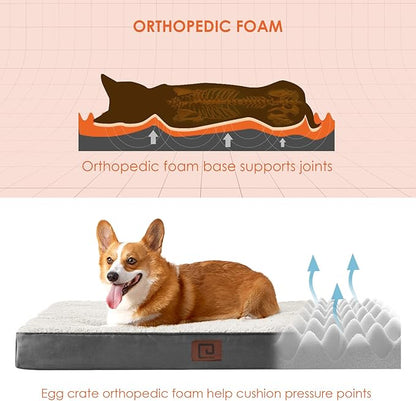 EHEYCIGA Orthopedic XXL Dog Beds for Jumbo Dogs with Removable Washable Cover for Crate 47x29