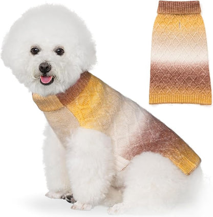 YUDODO Dog Sweater for Small Dogs Colorful Knitted Puppy Sweater Pet Dog Winter Clothes Warm Sweater for Yorkies Chihuahua(Small