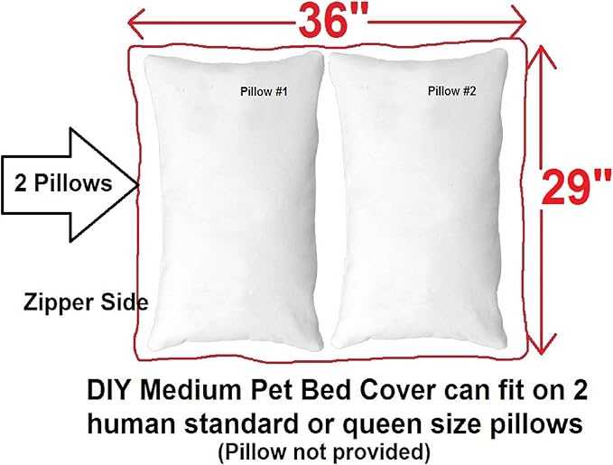 Do It Yourself DIY Pet Bed Pillow Duvet 1680 Durable Cover and Waterproof Internal case for Dog/Cat at Medium 36"X29" Navy Blue Color - Covers only