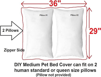 Do It Yourself DIY Pet Bed Pillow Duvet Oxford Cover + Waterproof Internal case for Dog/Cat at Medium 36"X29" After Dark Color - Covers only