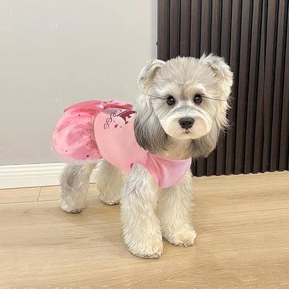 Idepet Princess Dog Dress Tulle Puppy Skirt Pet Apparel Dog Tutu with Bowknot