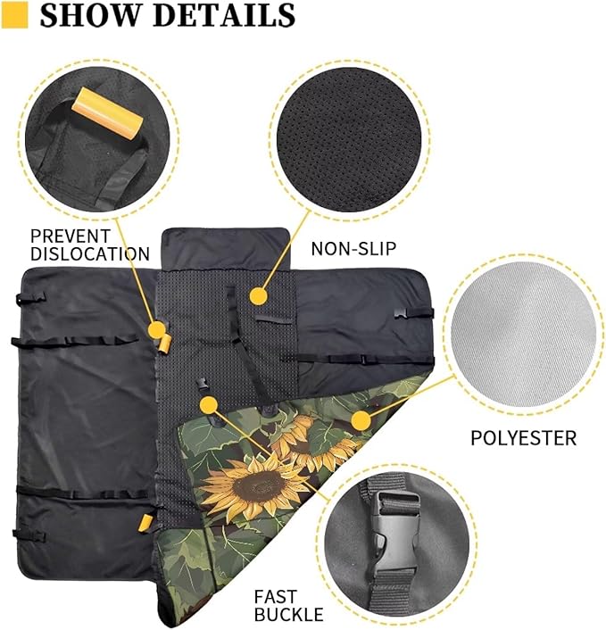 AFPANQZ Sunflower Highland Cow Dog Cat Seat Cover