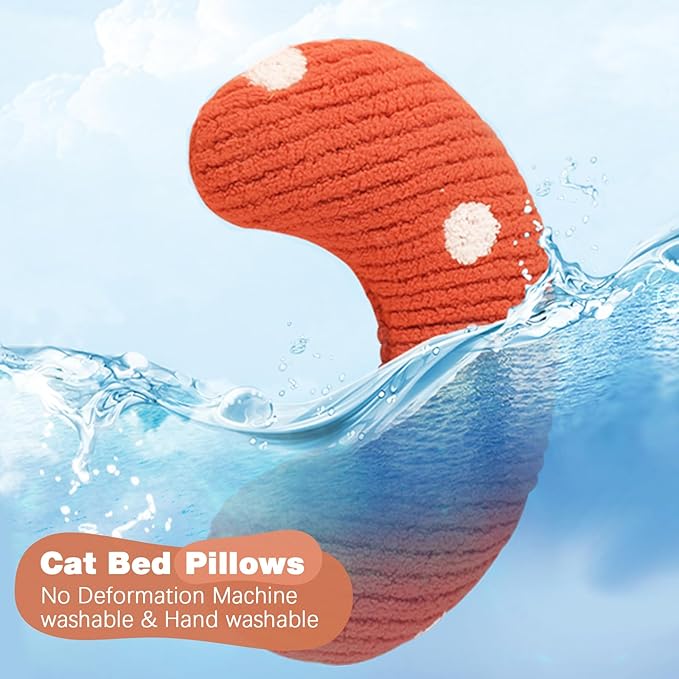 Bonaweite Cat Pillow, Soft Calming Pillow for Dogs, Pet Neck Pillows for Cervical Protection and Sleeping Support, Cat Calming Toy for Anxiety Relief, U-Shaped Soothing Cuddler