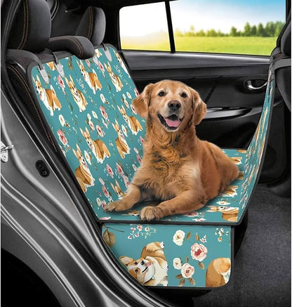 AFPANQZ Corgi Floral Car Dog Cat Seat Cover