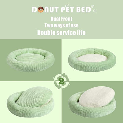 WONDER MIRACLE Fuzzy Deluxe Pet Beds, Super Plush Dog or Cat Beds Ideal for Dog Crates, Machine Wash & Dryer Friendly (24" x 24", Pastel Green)