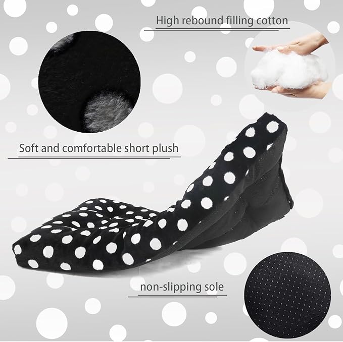 36 inch Dog Crate pad fits 40-70 lbs Dogs, fits 36 x 23 Dog Crate Bed, Washable, Anti-Slip, Short Plush, Black with White dots,