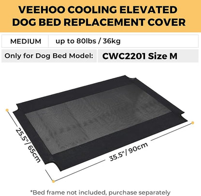 Veehoo Dog Bed Replacement Cover for CWC2201, Size M, Black