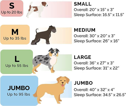 Furhaven Cooling Gel Dog Bed for Large Dogs w/ Removable Bolsters & Washable Cover 95 lbs 40.0"L x 32.0"W x 9.5"Th