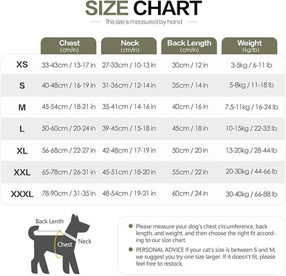 Dog Anxiety Jacket, Dog Shirt with Turtleneck, Breathable Calming Vest, Indoor and Outdoor Separated Pet Jacket (Military green, XX-Large)