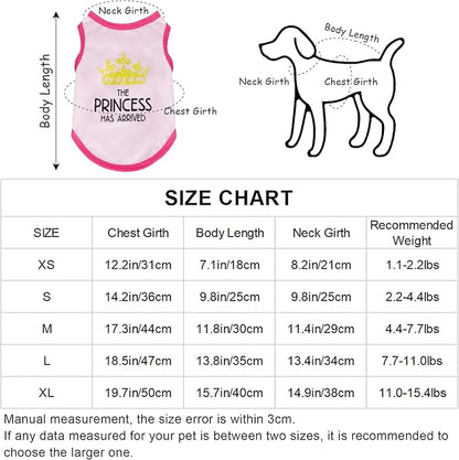 4 Pack Dog Shirts Summer Printed Puppy Clothes