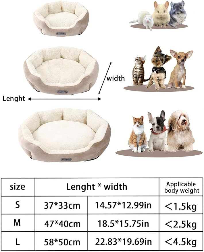 QWINEE Cat Dog Bed Crate Mat Puppy Sleeping