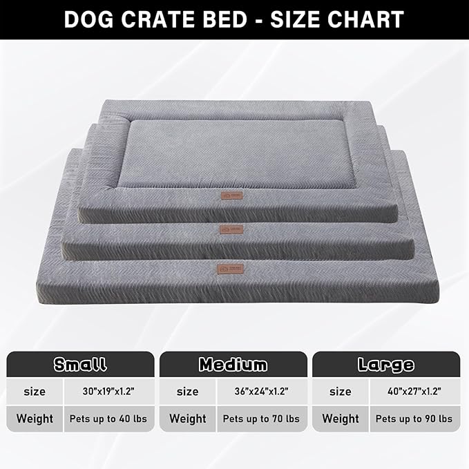Dog Bed for Crate 30x19, Grey