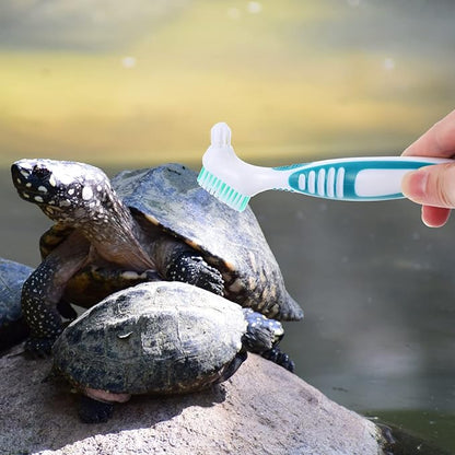 Hamster Mini Brush Brace Braces False Toothbrush Clean Cleaner Rubber Handle Double-Sided Turtle Shell Cleaning Brush Turtle Tortoise Shell Mud Clean Brush Water Turtle